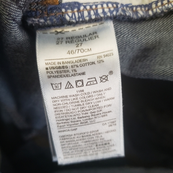 Gap True Skinny Ankle Jeans Dark Wash Mid Rise Raw Hem Distressed Boho Stretchy - Picture 8 of 10